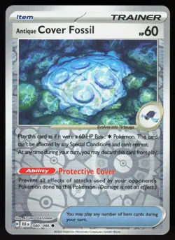 Antique Cover Fossil 080/086 Common Black Bolt Pokemon Reverse Holo Near Mint - Image 1