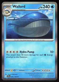 Wailord 041/159 Rare Journey Together Pokemon Holo Near Mint - Image 1