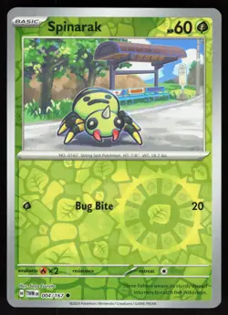 Spinarak 004/167 Common Twilight Masquerade Pokemon Reverse Holo Near Mint - Image 1