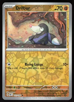 Drilbur 111/197 Common Obsidian Flames Pokemon Reverse Holo Near Mint - Image 1
