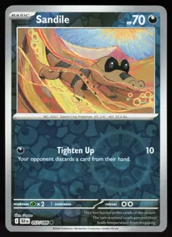 Sandile 057/086 Common Black Bolt Pokemon Reverse Holo Near Mint - Image 1