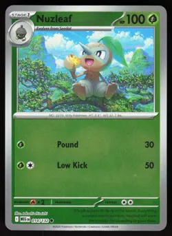 Nuzleaf 014/132 Common Mega Evolution Pokemon Reverse Holo Near Mint - Image 1