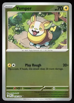 Yamper 030/094 Common Phantasmal Flames Pokemon Reverse Holo Near Mint - Image 1