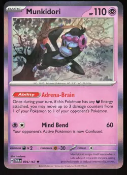 Munkidori 095/167 Rare Twilight Masquerade Pokemon Holo Near Mint - Image 1
