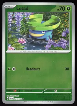 Lotad 005/094 Common Phantasmal Flames Pokemon Reverse Holo Near Mint - Image 1
