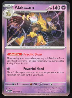 Alakazam 056/132 Rare Mega Evolution Pokemon Holo Near Mint - Image 1