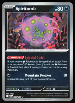 Spiritomb 087/132 Uncommon Mega Evolution Pokemon Reverse Holo Near Mint - Image 1