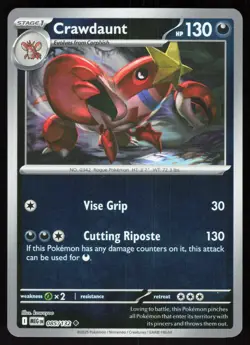 Crawdaunt 085/132 Uncommon Mega Evolution Pokemon Reverse Holo Near Mint - Image 1