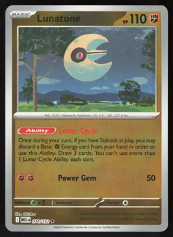Lunatone 074/132 Rare Mega Evolution Pokemon Reverse Holo Near Mint - Image 1