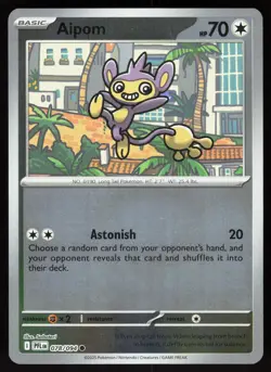 Aipom 078/094 Common Phantasmal Flames Pokemon Reverse Holo Near Mint - Image 1