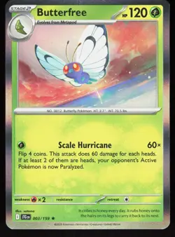 Butterfree 003/159 Rare Journey Together Pokemon Holo Near Mint - Image 1