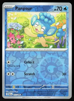 Panpour 017/086 Common Black Bolt Pokemon Reverse Holo Near Mint - Image 1