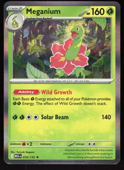 Meganium 010/132 Rare Mega Evolution Pokemon Holo Near Mint - Image 1