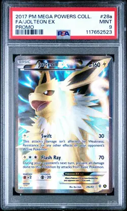 POKEMON MEGA POWERS JOLTEON EX #28A FULL ART PROMO PSA 9 MINT #117652523 - Image 1
