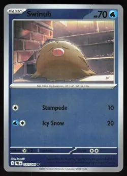 Swinub 023/094 Common Phantasmal Flames Pokemon Reverse Holo Near Mint - Image 1