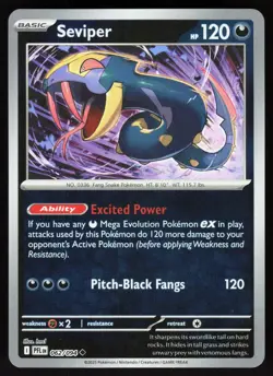 Seviper 062/094 Uncommon Phantasmal Flames Pokemon Reverse Holo Near Mint - Image 1