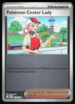 Pokemon Center Lady 123/132 Common Mega Evolution Pokemon Reverse Holo Near Mint - Image 1