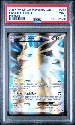 POKEMON MEGA POWERS JOLTEON EX #28A FULL ART PROMO PSA 9 MINT #117652518 - Image 1