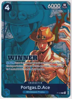 Portgas D Ace Winner Promo P-103 NM One Piece TCG English - Image 1