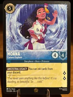 Disney Lorcana TCG Moana Curious Explorer NF 155/204 Legendary Winterspell - Image 1
