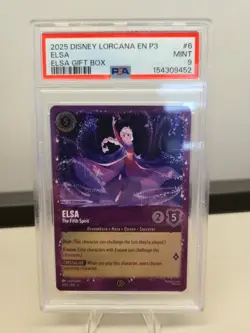 2025 DISNEY LORCANA EN P3-PROMO ELSA GIFT BOX #6 ELSA - THE FIFTH SPIRIT PSA 9 - Image 1
