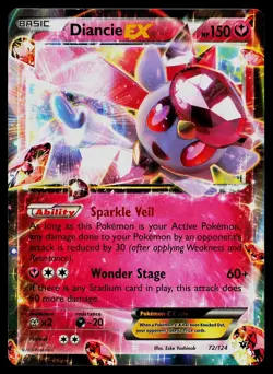 Pokemon Card Diancie EX 72/124 Fates Collide EX Rare - Image 1