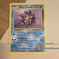 Misty’s Starmie 56/132 Gym Heroes Pokemon Card Vintage WOTC Trainer LP - Image 1