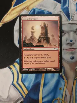 Great Furnace MTG Mirrodin Common Artifact Land Heavily Played - Damaged x1 GF6 - Image 1