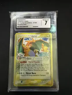 Charizard 4/100 Reverse Holo Stamped EX Crystal Guardians Pokemon Card CGC 7 - Image 1