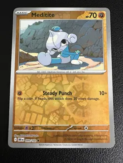Meditite 99/182 Reverse Holo Destined Rivals Pokemon Near Mint Condition - Image 1