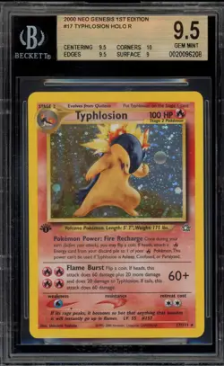 Pokemon Typhlosion Neo Genesis 1st Edition Holo Rare #17 BLACK DOT ERROR BGS 9.5 - Image 1