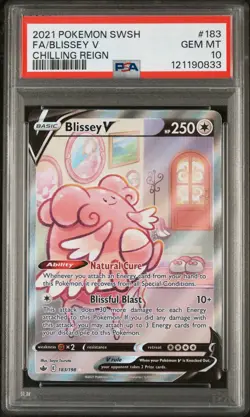 Blissey V - 183/198 - Pokemon Chilling Reign Sword & Shield Alternate Art PSA 10 - Image 1