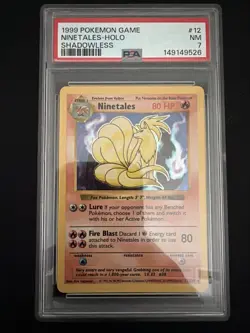 Shadowless Ninetales PSA 7 12/102 Pokemon Base Set Holo Rare - Image 1