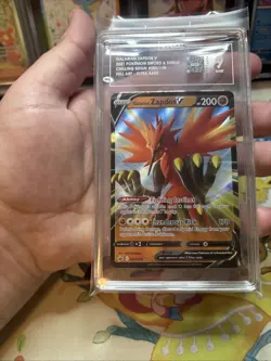 Pokemon Galarian Zapdos V 080/198 Chilling Reign Ultra Rare TAG 9 Mint - Image 1