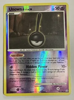 Pokemon Unown ! 42/146 Reverse Holo Legends Awakened LP/NM 2008 - Image 1