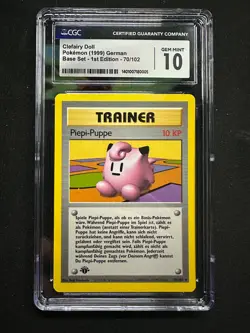 1999 German Pokemon Clefairy Doll #70 Base Set Unlimited PSA 10 Gem Mint 💎 - Image 1