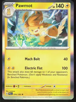 Pawmot 076/193 Rare Paldea Evolved Pokemon Holo Near Mint - Image 1