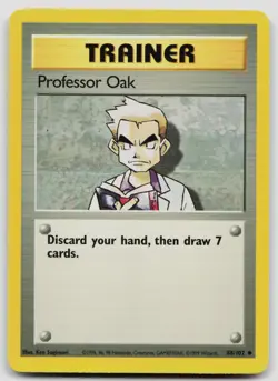 PROFESSOR OAK 88/102 UNCOMMON BASE SET UNLIMITED POKEMON LP - Image 1
