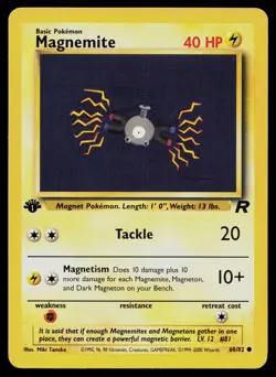 MAGNEMITE 60/82 COMMON TEAM ROCKET POKEMON 1ST EDITION LP - Image 1