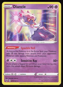 Diancie 079/185 Holo Rare Vivid Voltage Pokemon Holo Lightly Played - Image 1