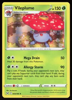 Vileplume 003/196 Holo Rare Lost Origin Pokemon Holo Lightly Played - Image 1