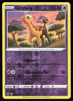 Girafarig 065/185 Uncommon Vivid Voltage Pokemon Reverse Holo Lightly Played - Image 1