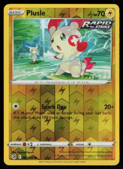 Plusle 089/264 Common Fusion Strike Pokemon Reverse Holo Lightly Played - Image 1