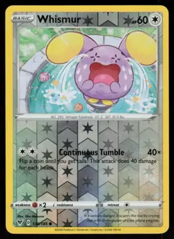 Whismur 135/185 Common Vivid Voltage Pokemon Reverse Holo Lightly Played - Image 1
