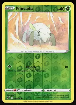 Nincada 013/185 Common Vivid Voltage Pokemon Reverse Holo Lightly Played - Image 1