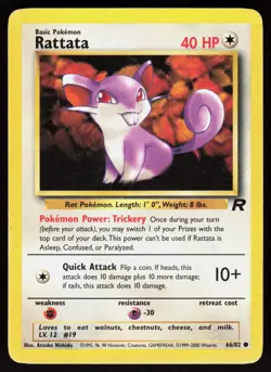 Rattata 66/82 Common Team Rocket Pokemon Unlimited Damaged - Image 1