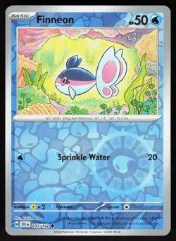 Finneon 35/142 Common Stellar Crown Pokemon Reverse Holo Near Mint - Image 1