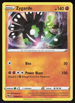 Zygarde 028/073 Holo Rare Champion's Path Pokemon Holo Lightly Played - Image 1