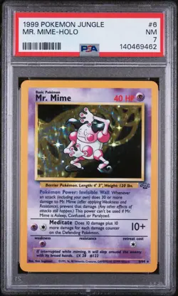 Mr. Mime-Holo Pokemon Jungle 6/64 PSA 7 - Image 1