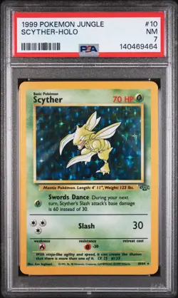 Scyther-Holo Pokemon Jungle 10/64 PSA 7 - Image 1